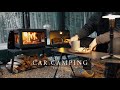 【車中泊】秘密基地で薪ストーブとすき焼きを楽しむソロキャンプ | ハイエース | ASMR