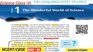 Class 6 Science Chapter-1  new book - curiosity |CBSE || the wonderful world of the science