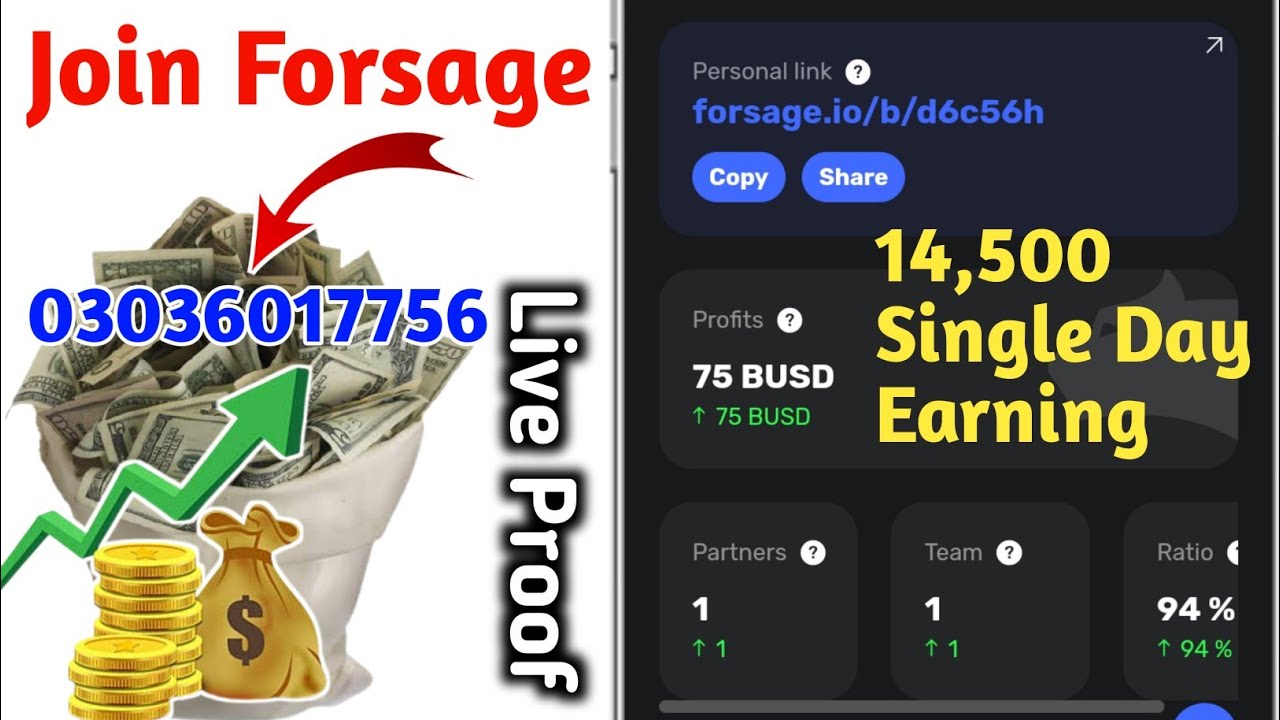 Life Change Plateform|Single Day Earning 13,875pkr|Forsage By FriendsTips