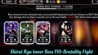 Shirai Ryu Tower  Boss Battle 110 Brutality Fight + Best Reward | Mortal Kombat Mobile