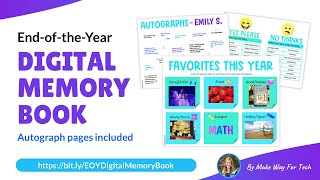How to Use an End of the Year Digital Memory Book
