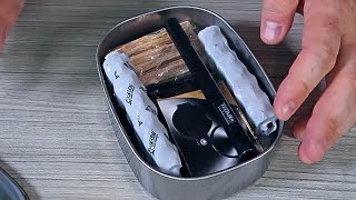 Titan Survival Fire Kit and Gear in a Tin Can
