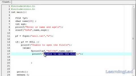 42   fprintf File Handling Function C Programming Language Video Tutorial