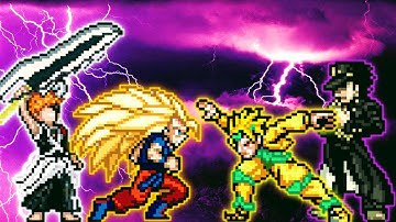 Ichigo TYBW V3 OP & Goku TP OP VS Dio K1 V2 & Jotaro K1 V2 in Jump Force Mugen