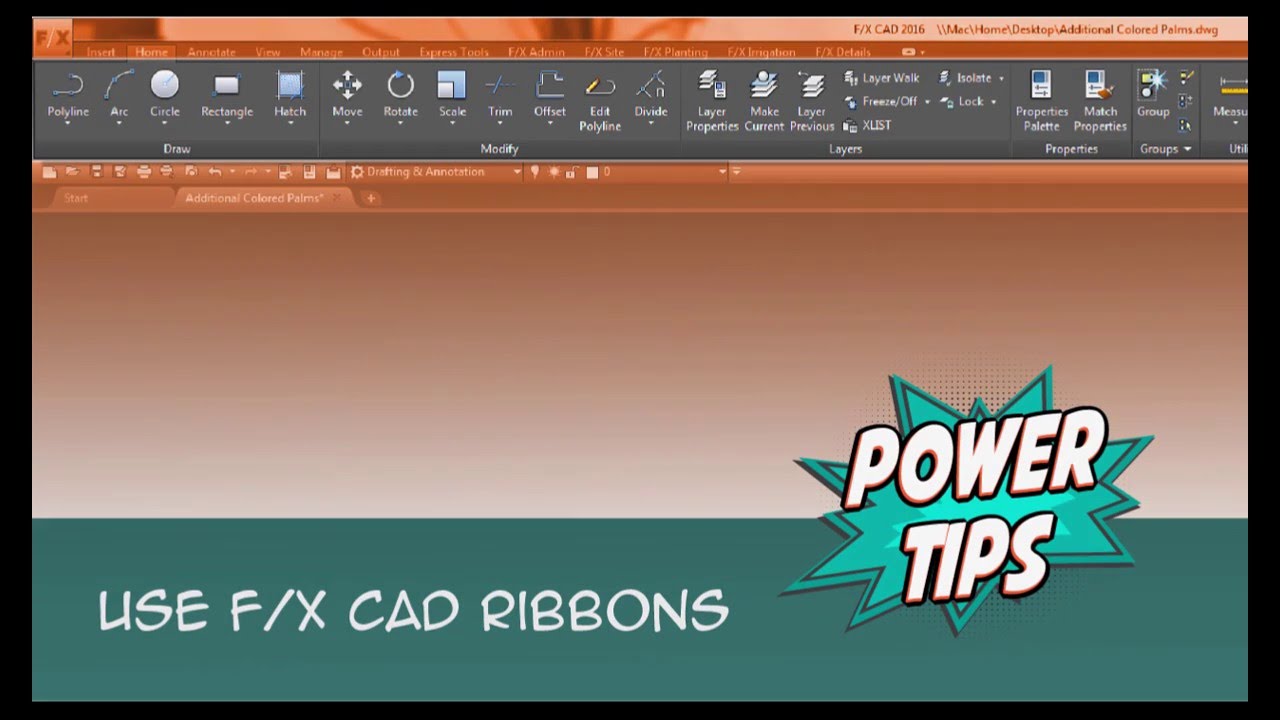 Power Tip: Using the F/X CAD ribbons with AutoCAD - YouTube