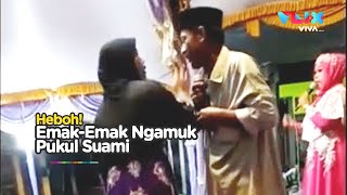 Emak-Emak Ngamuk! Pergok Suami Nyanyi Bareng Biduan