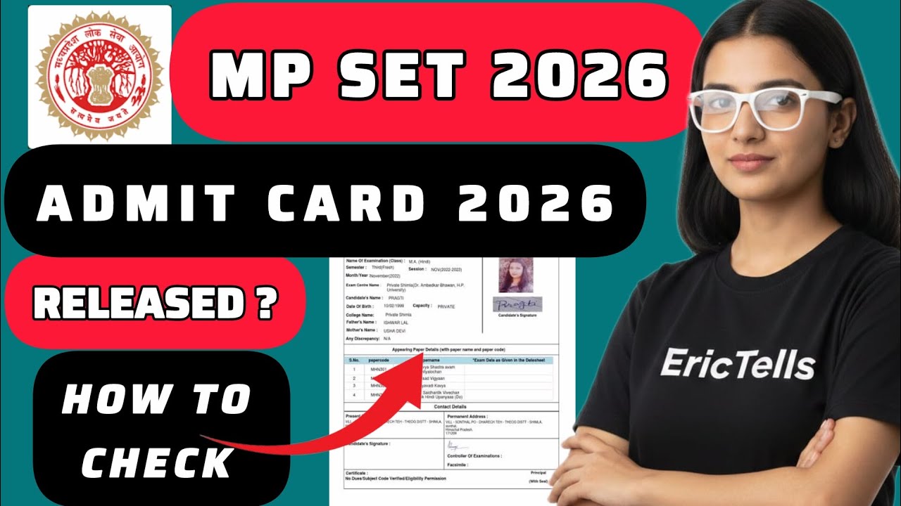 mp set admit card 2026 | madhya pradesh state eligibility test hall ticket 2026