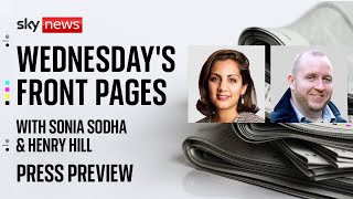 Press Preview: Wednesday's papers