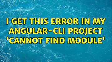 I get this error in my angular-cli project 