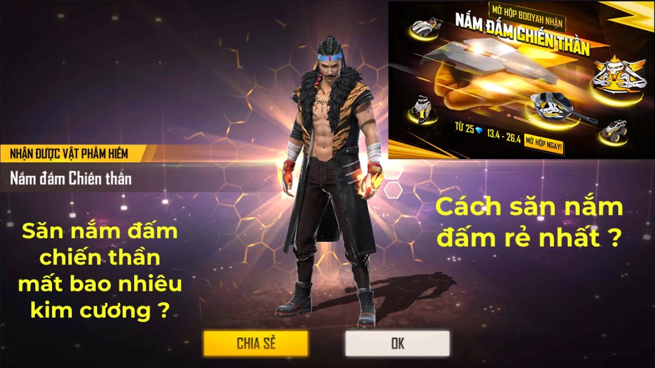 FREE FIRE – Săn Nắm Đấm Chiến Thần trong hộp booyah mất bao nhiêu kim cương ? Cách săn rẻ nhất !