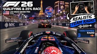 Vegas GP Qualifying & 25% Race | F1 26 Max Verstappen Red Bull Driver Career Realistic Team Radio screenshot 2