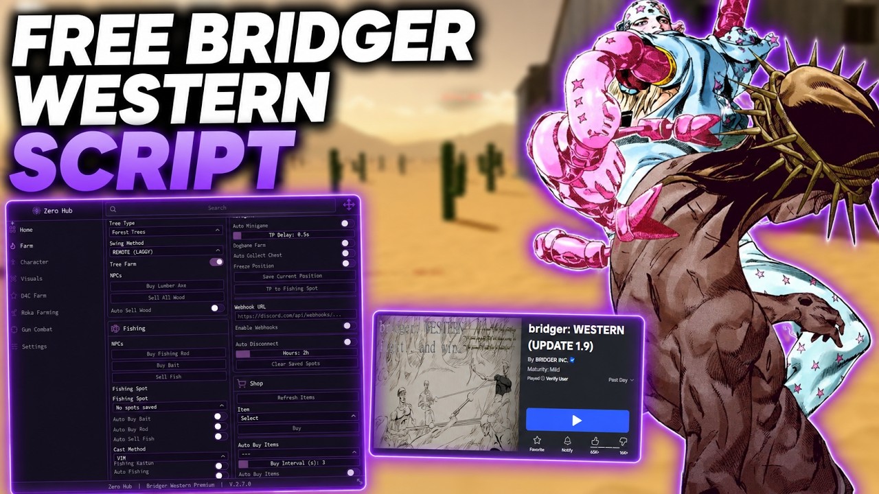 [FREE] BRIDGER WESTERN SCRIPT | GET ANY STAND, CORPSE SNIPER, INF ...