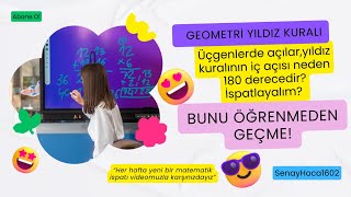 GEOMETRİ ÜÇGENDE AÇILAR YILDIZ KURALI AÇISI NEDEN 180 DERECEDİR?İSPATLAYALIM?#geometri#tyt#ayt#yks