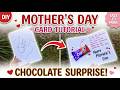 DIY Mother's Day Card Tutorial ❤️ Chocolate Surprise Gift + Satisfying Drawing ASMR