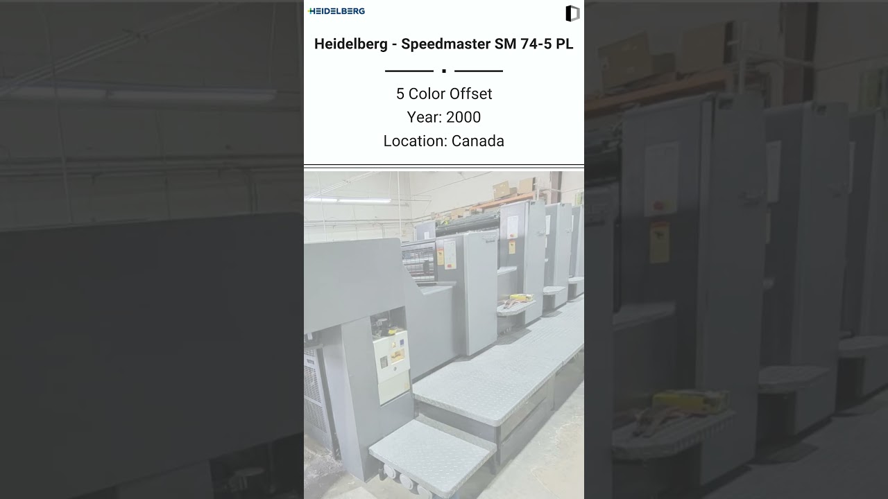 Used Sheet Fed / Offset Machine | Heidelberg - Speedmaster SM 74-5 PL for SALE @Machinedalal