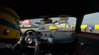 Alfa Romeo 4C chasing Porsche GT3, GT3RS & GT3 cup at Le Mans Circuit Bugatti