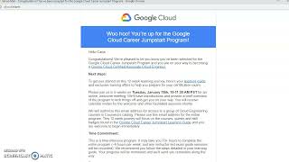 Got Accepted Into Google Cloud Jumpstart Program!