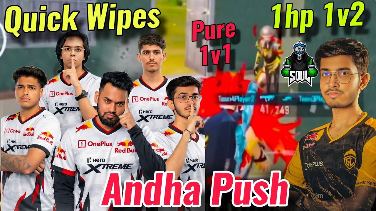 Admino Vs Legit 1v1😮Godl Andha Push On Soul😧Wipes in Secs😳| Proper Teamwork 🔥Godl 33 Finishes Total 