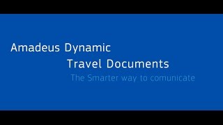 Amadeus Dynamic Travel Documents