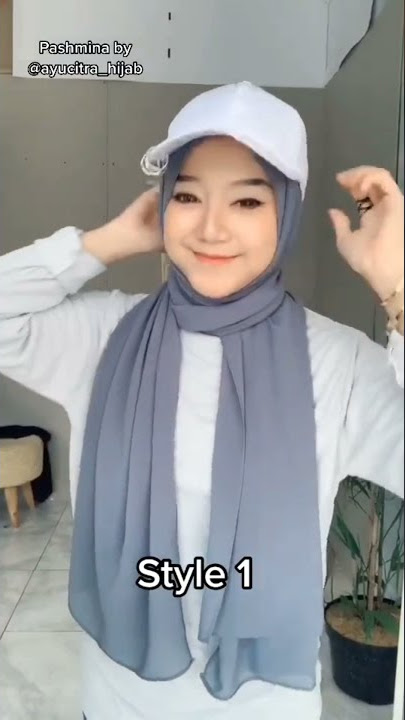 Tutorial hijab pashmina pakai topi