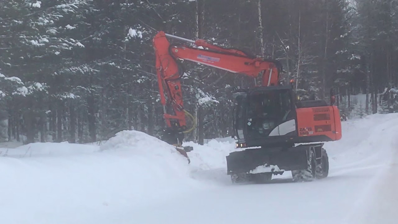 Snövallning med hjulgrävare