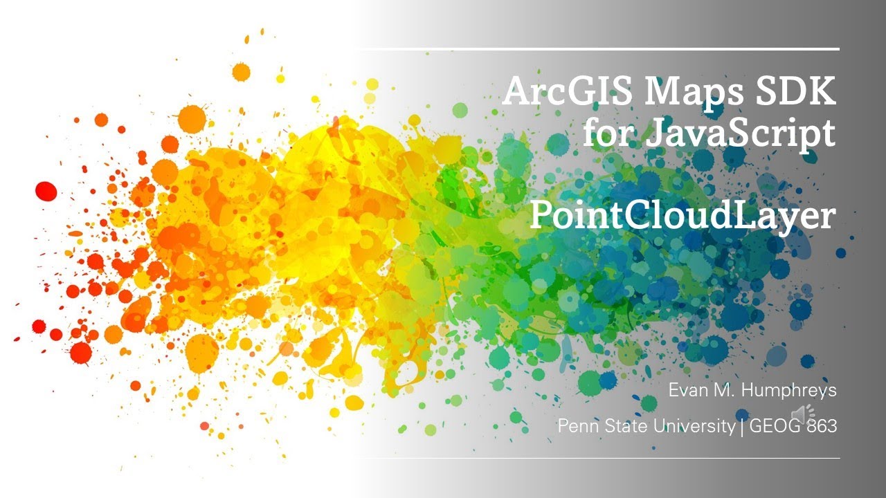 PointCloudLayer ArcGIS Maps SDK for JavaScript - YouTube