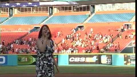 Lori McQuestion sings the National Anthem