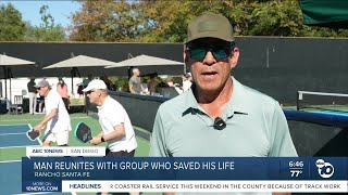 Man re-unites with group who saved his life