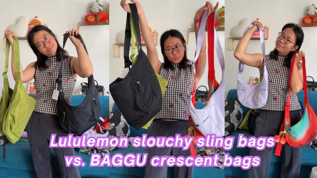 Lululemon slouchy sling vs. baggu crescent bag comparisons