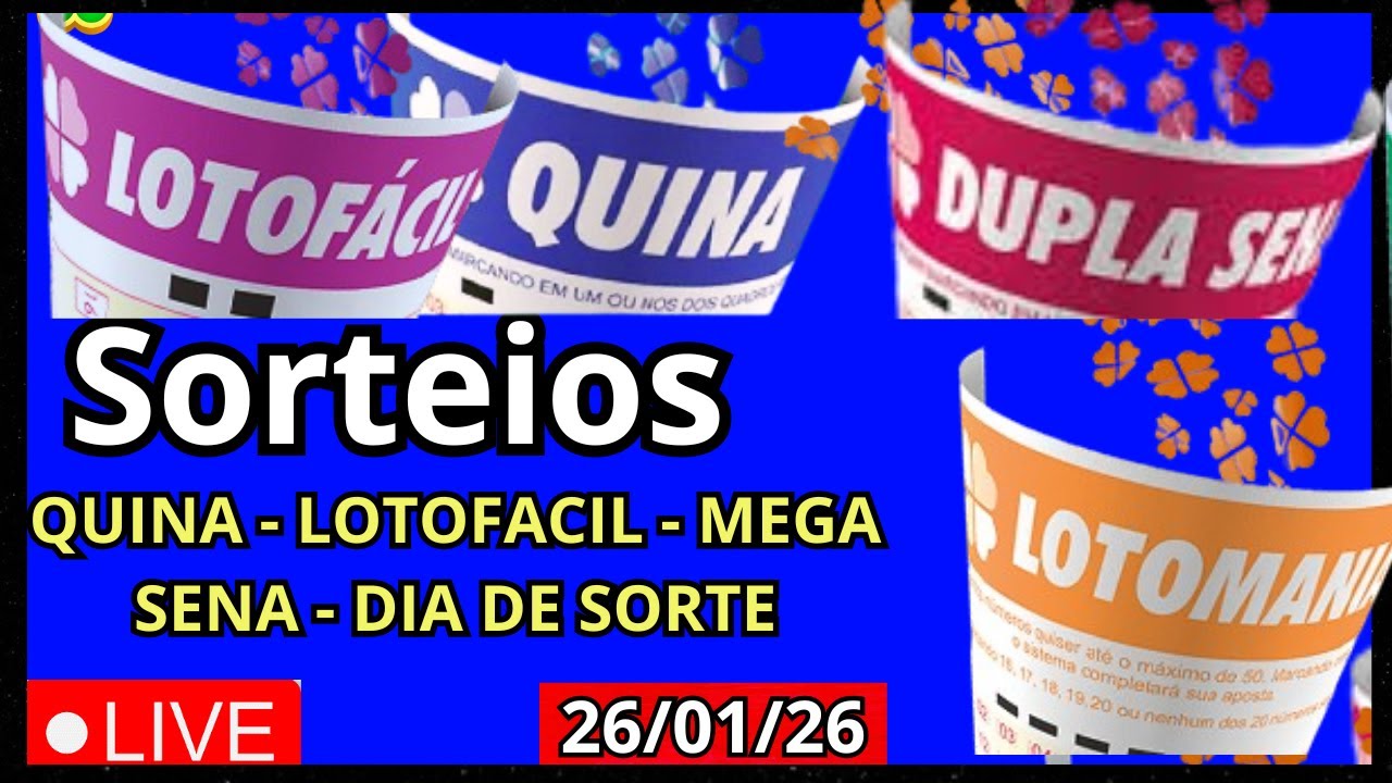 Resultados de Hoje - Quina 6937-Lotofacil 3597-Dupla Sena 2917-Lotomania 2880 Números AO VIVO