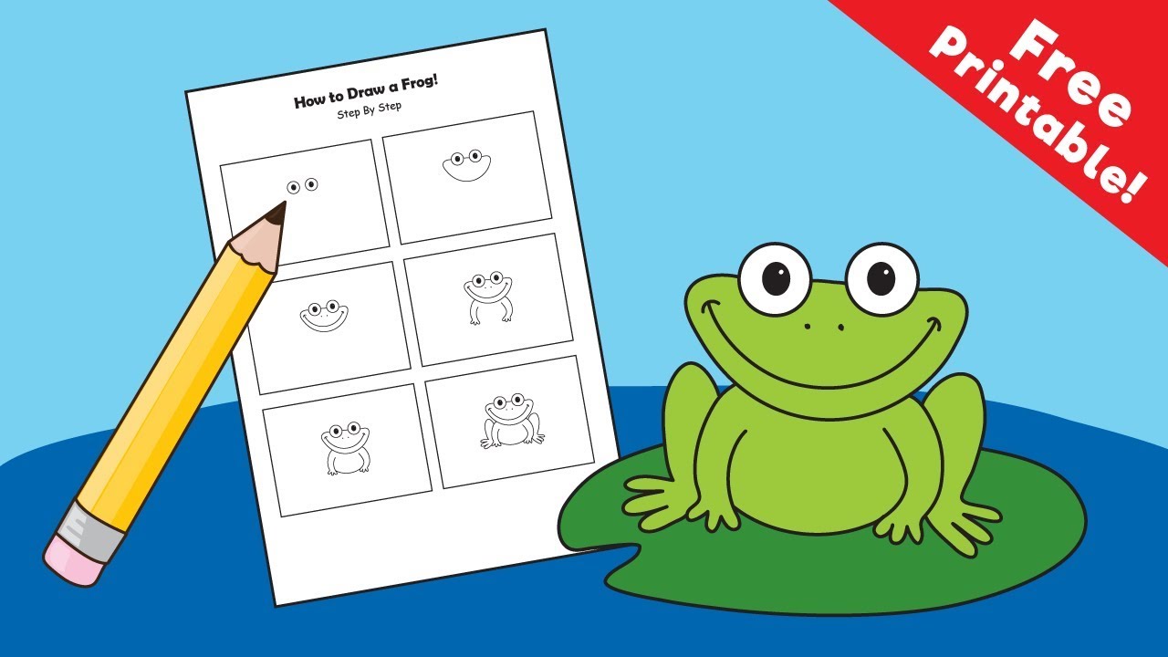 how to draw a frog step by step for kids easy