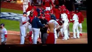 Boston Red Sox vs St. Louis Cardinals obstruction call ! 2013 World Series