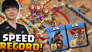 STARS HOG RIDER LAVALOON COMBO NEW WORLD RECORD FASTEST AVERAGE ATTACK SPEED WAR (Clash of Clans)