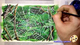 Как нарисовать паука на паутине.How to draw a spider on the web Как нарисовать паука на паутине.How to draw a spider on the web