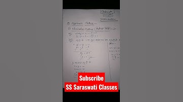 Class 10th || Chapter 3rd || Elimination Method || Pair of linear equations in two variables...