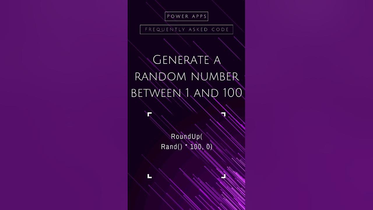  powerapps code random numbers powerapps youtube