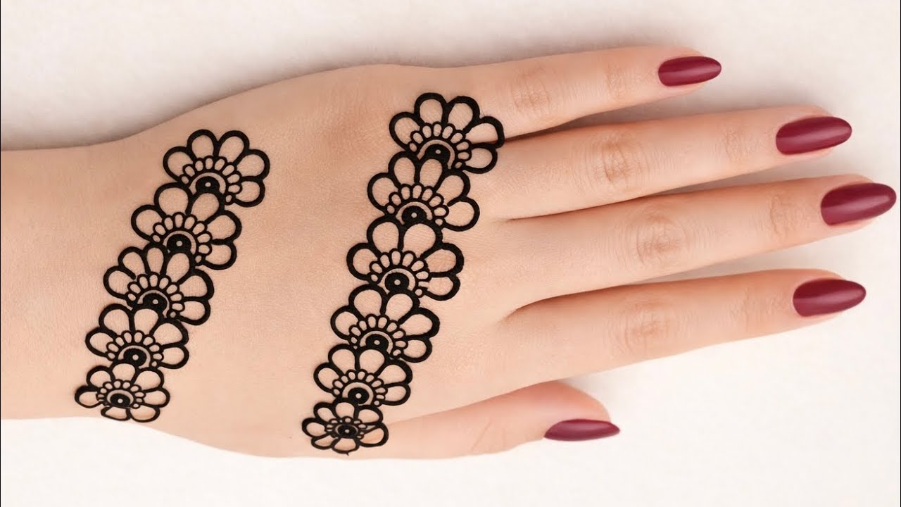 Simple Mehandi Designs For Beginners | Step By Step henna Designs |