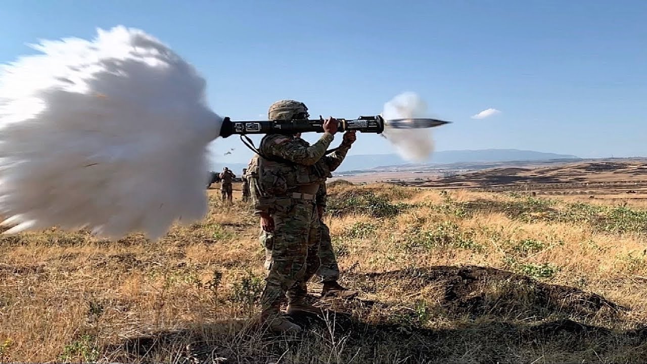 US Army Soldiers Unleash Heavy Weapons At The AntiTank Range AT4, FGM