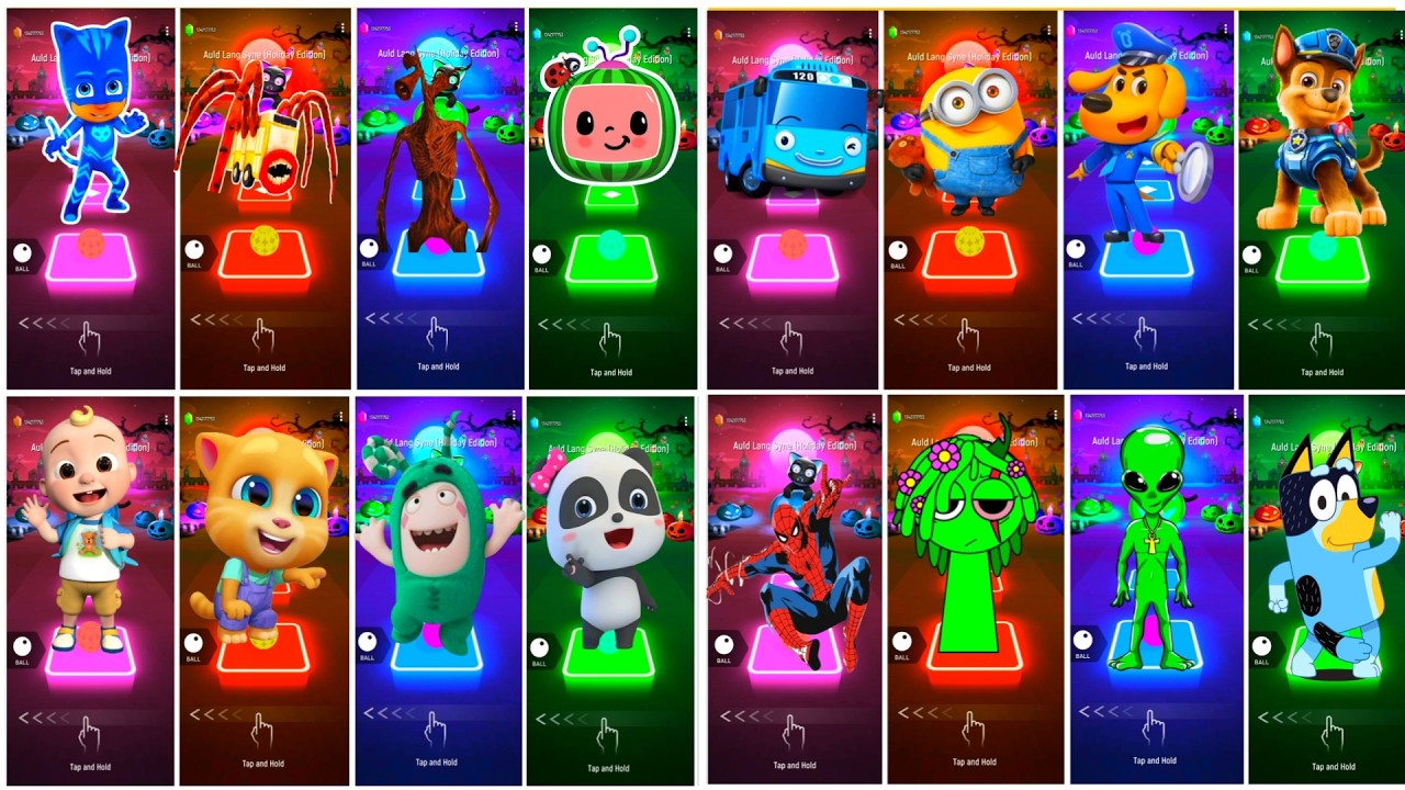 BUS EATER 🆚 SIRENHEAD 🆚TOILET MONSTER🆚 HOUSE HEAD 🆚 ODDBODS | Tiles Hop EDM Rush!