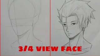 How to Draw Manga  Anime Heads  Faces in 34 Three Quarters View  How to  Draw Step by Step Drawing Tutorials