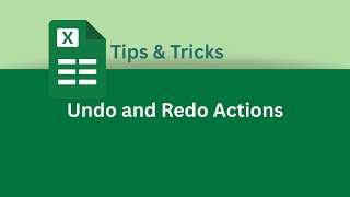 How to Undo and Redo Actions in Excel | Excel Tips & Tricks
