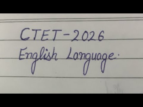 CTET September 2026|English|Live Class