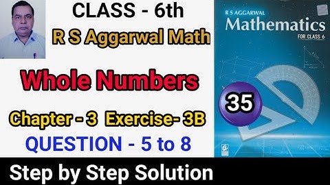 RS Aggarwal Class 6 Chapter 3 Exercise 3B | Part 3 | Whole Numbers | OP Saini Sir |