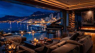 Luxury Jazz Piano by the Mediterranean Marina at Night 🌙 | Relaxing Jazz for Evening Ambience
