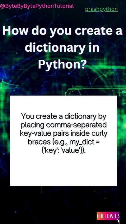 How do you create a dictionary in Python?#Python #Dictionaries#Syntax ...