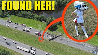 drone catches Ambulance Women helping people at an accident (we found her!!)