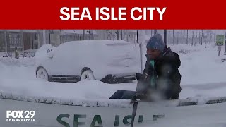 Snow still coming down in Cape May County