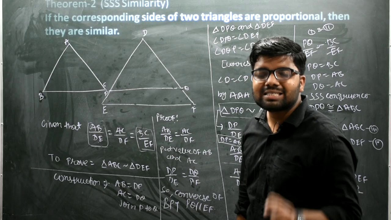 Sss Math Professional Learning | Triangle | Lecture - 7 | SSS & SAS theorem of Similarity | Class - X ...
