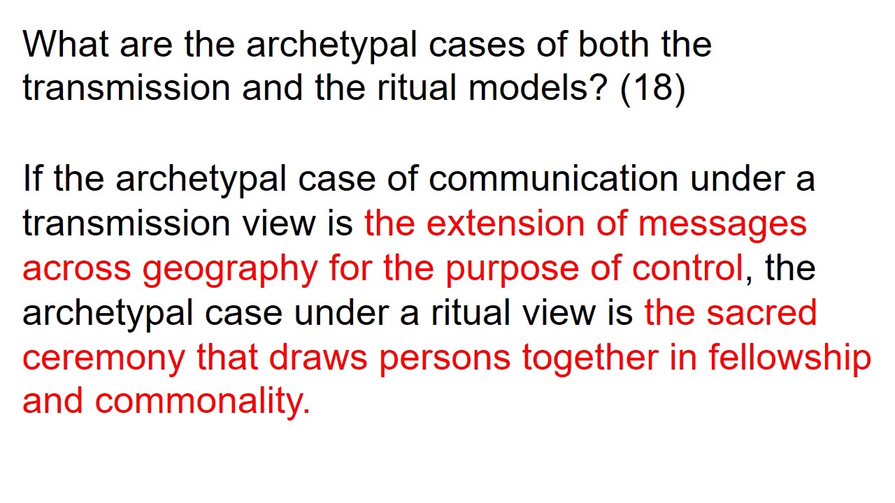 Carey Transmission vs Ritual Models YouTube