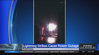 Lightning strikes transformer in Fontana, cutting power for hundreds of residents